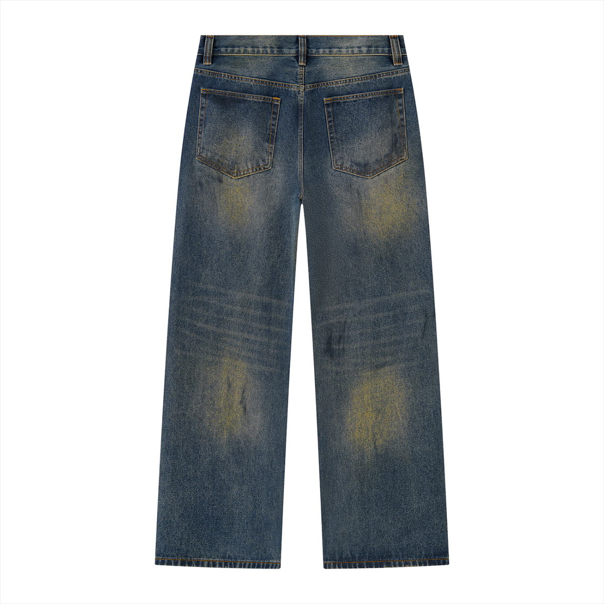 Men's Vintage Wash Wide Leg Denim Jeans