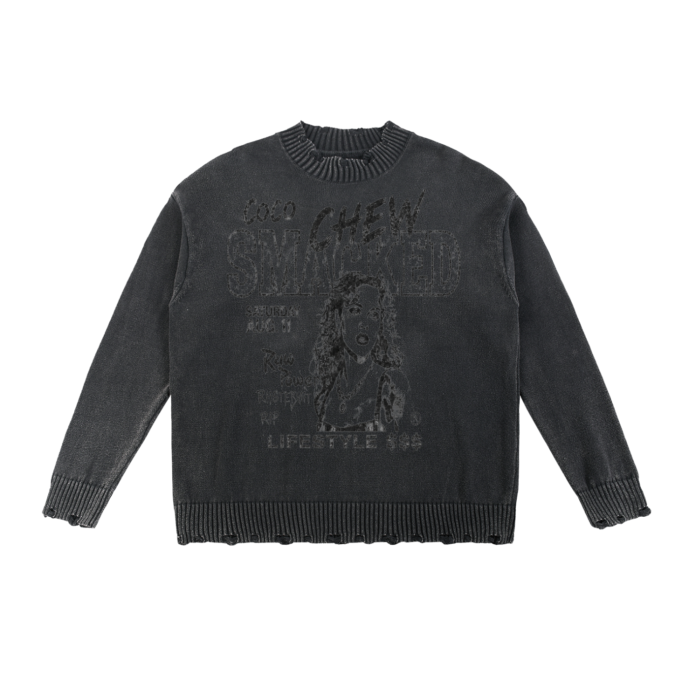 SMACKED Crew Knit – Ash Stone