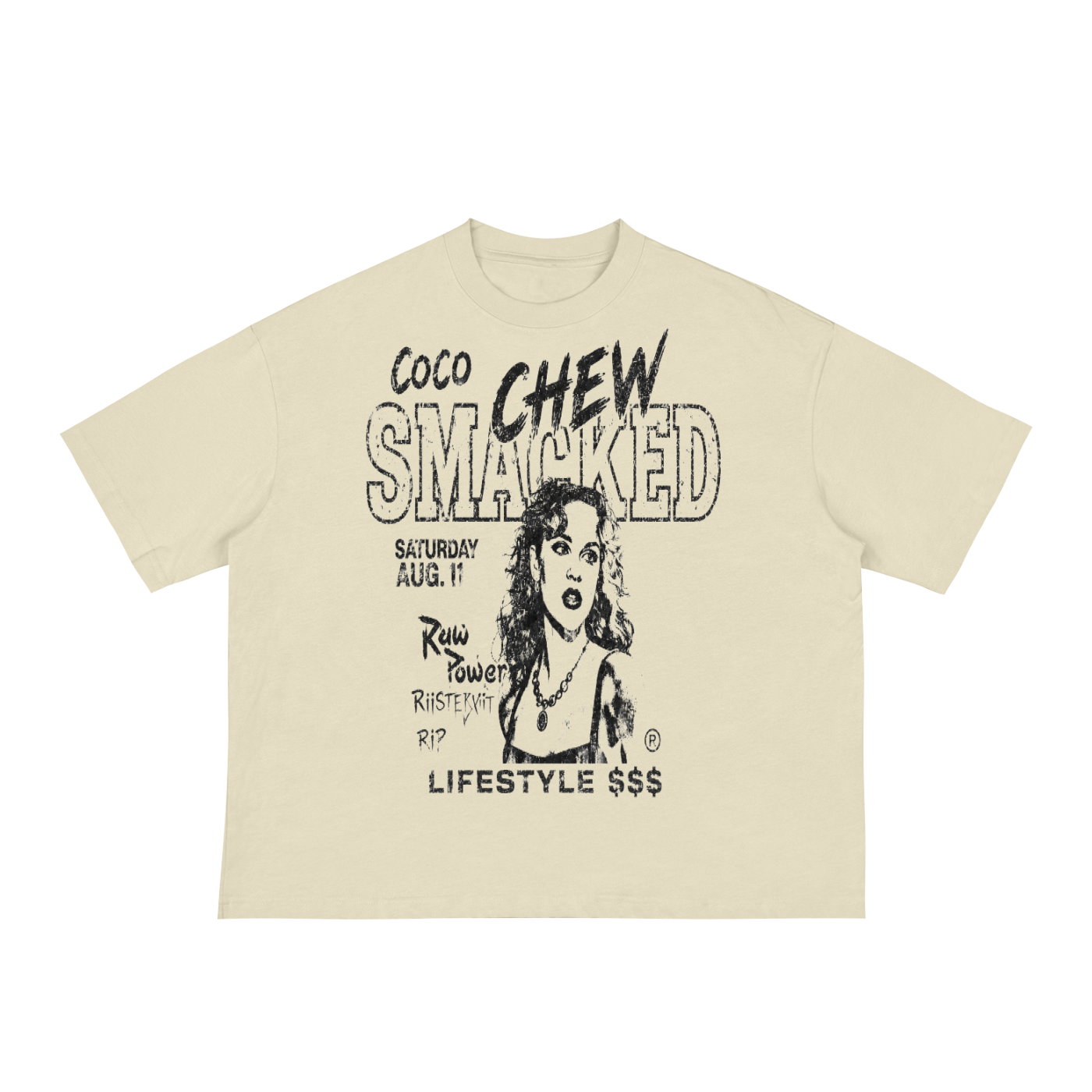 SMACKED Loose Boxy Tee - Bone