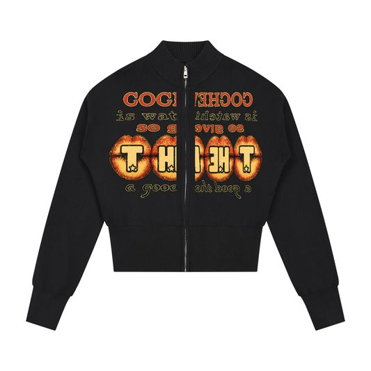 COCHEW Watching Zip Cardigan - Black