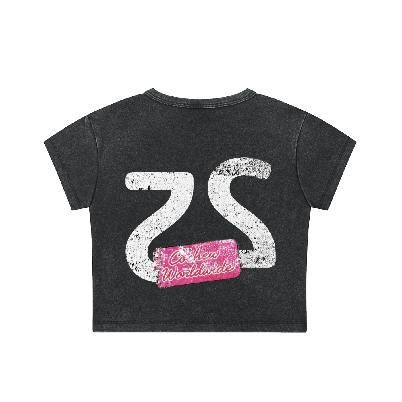 DISTORTED Crop Tee - Black