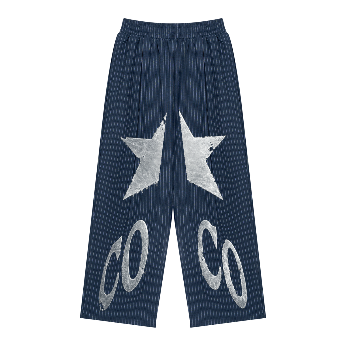 Unisex Striped Pleated Pants