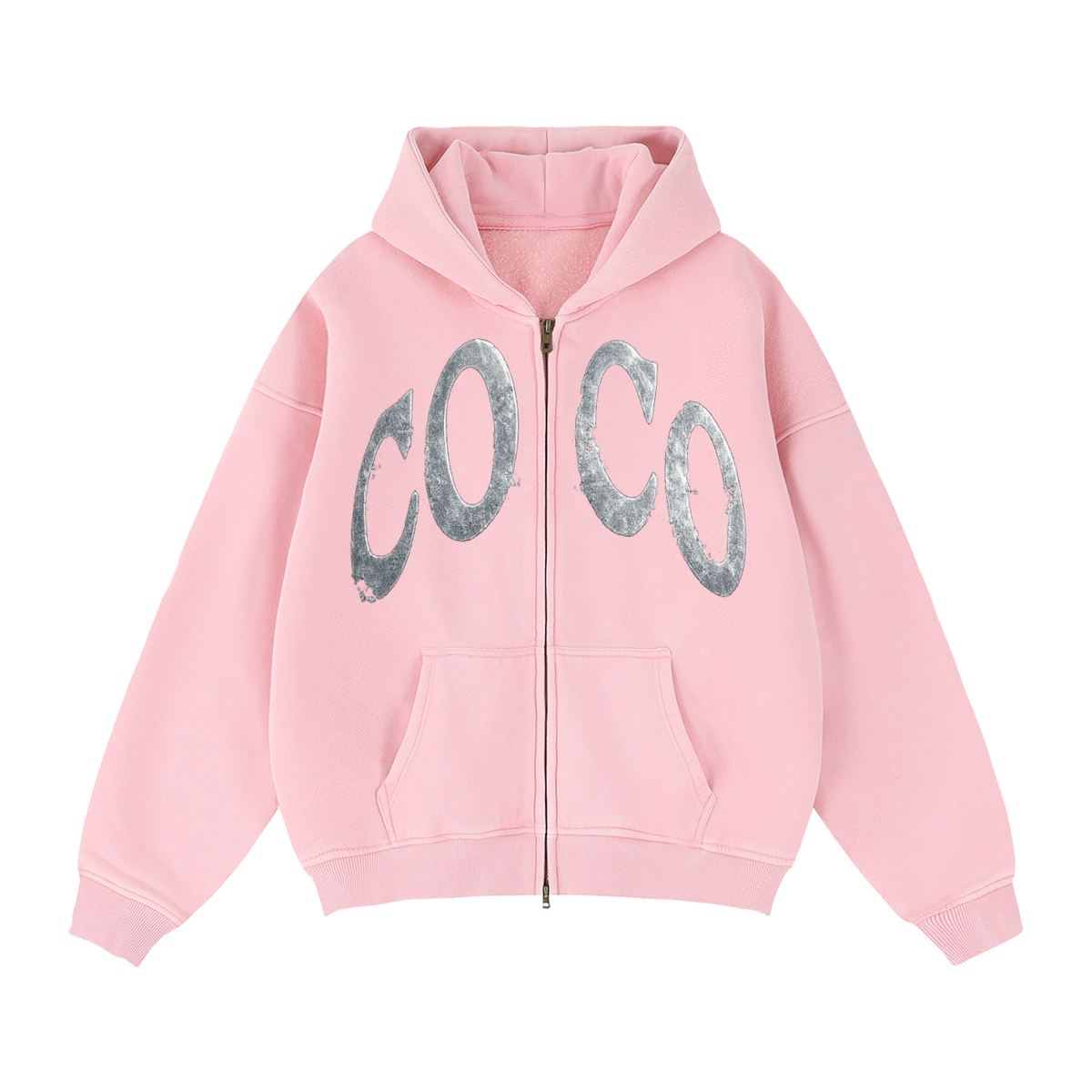Zip-Through Boxy Fleece Hoodie