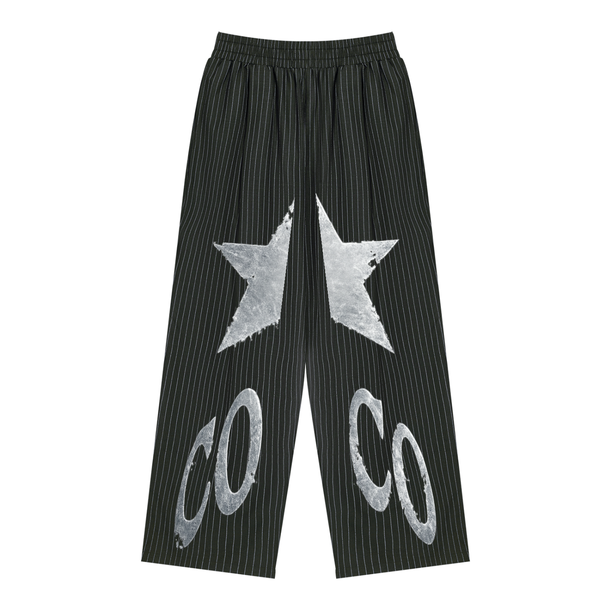 Unisex Striped Pleated Pants