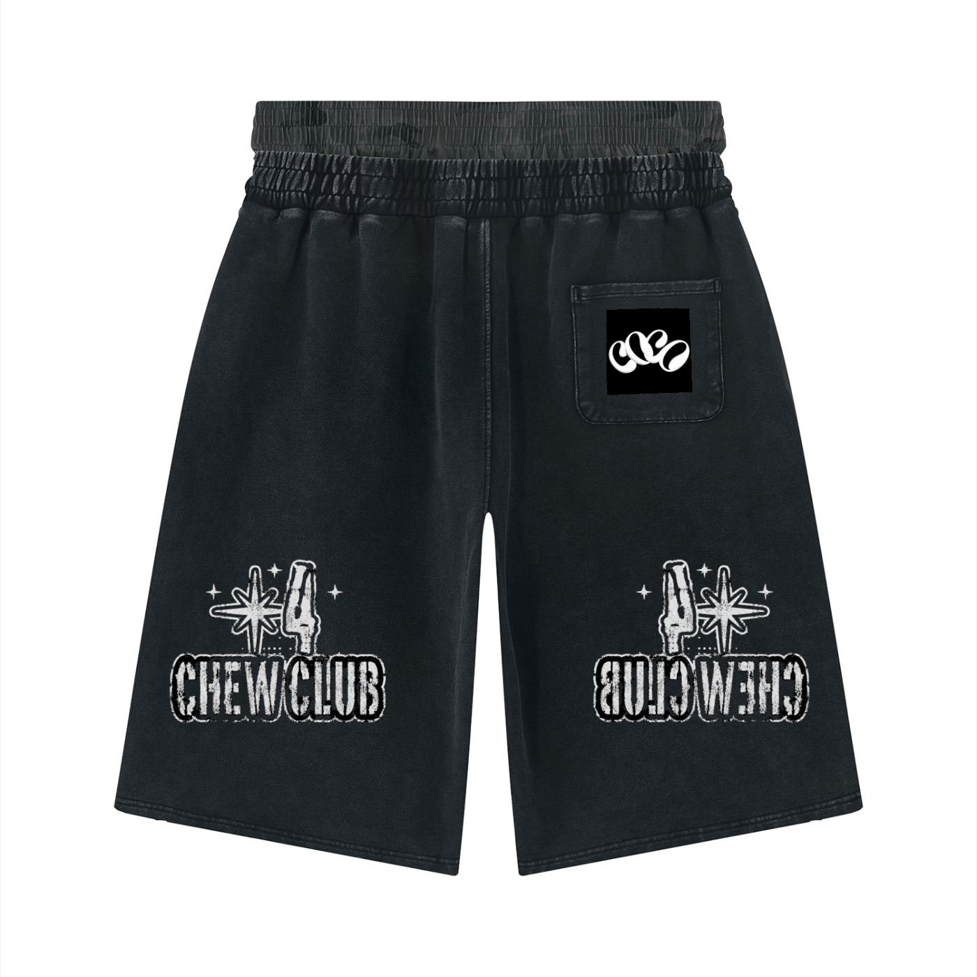 CHEW CLUB 4EVR TRACK SHORTS
